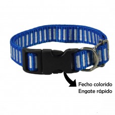Coleira pescoco nylon m pet line com placa osso