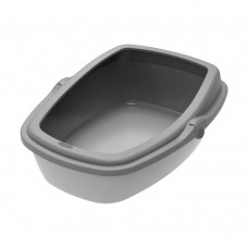Bandeija com borda para gatos media cinza/taupe