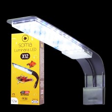 Luminaria led soma x12 preta (12w) led branco/azul autovolt